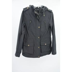 Eden Society Women's Gray Holly Contrast Hood Cargo Jacket Size S